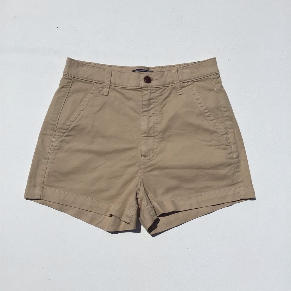 ABERCROMBIE & FITCH Tan High-Waisted Shorts